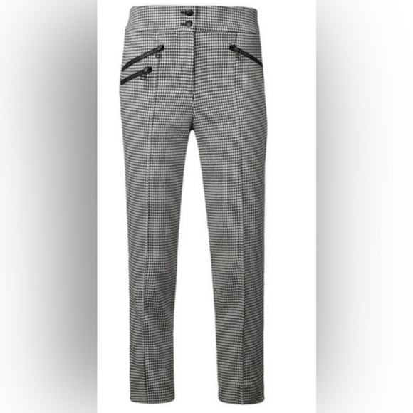 Veronica Beard Felton High-rise Cropped Houndstooth Trousers Black & White NWT - Picture 1 of 3